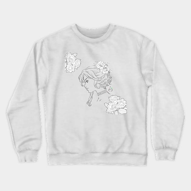 Lady Bara (Rose) Crewneck Sweatshirt by AudreyWagnerArt